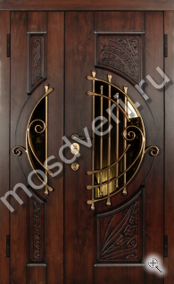 Парадная двустворчатая кованная дверь - купить от производителя Мосдвери Парадная двустворчатая кованная дверь