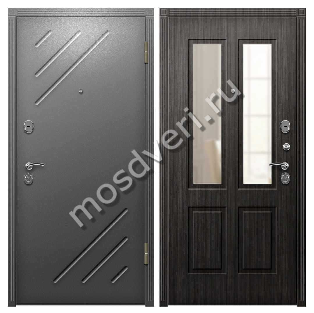 Железная дверь уличная с терморазрывом и стеклом TD-85 - купить от производителя Мосдвери Железная дверь уличная с терморазрывом и стеклом TD-85