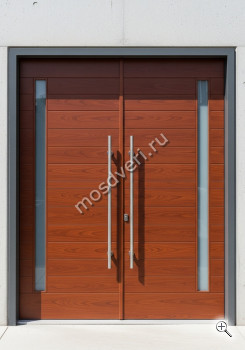 Входная дверь широкая в частный дом коричневая - купить от производителя Мосдвери Входная дверь широкая в частный дом коричневая