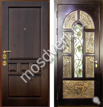 Дверь массив дуба со стеклопакетом, ковкой и чеканкой на металле - купить от производителя Мосдвери Дверь массив дуба со стеклопакетом, ковкой и чеканкой на металле